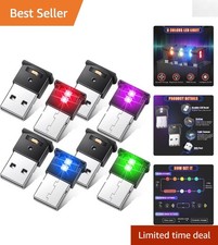 Compact 2-Piece USB LED Car Lights - Color Changing & Adjustable Brightness picture