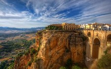 Landscape old building spain cliff town sky rocks bing Custom Gaming Mat Desk picture