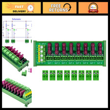 8 Channel DIN Rail Mount Terminal Block Power Distribution Fuse Module 5-32V picture