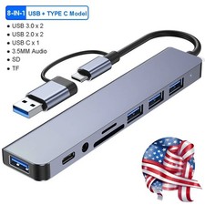 Adapter USB C HUB Type 7/8Port 5G Speed Multi USB Splitter For PC Laptop Macbook picture