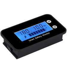 7-100V IPX7 Waterproof Battery Monitor Blue LCD with Buzzer Alarm &Temp picture