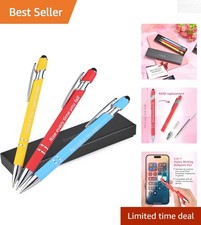 Versatile 2-in-1 Writing Pens with Stylus - Inspirational Red, Yellow, Blue Set picture