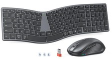 Ergonomic Keyboard and Mouse Wireless, Split S-Curve Design, 2.4G Wireless & ... picture
