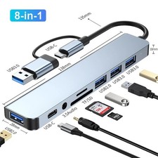 8 in 2Port USB-C Hub Adapter  5G Speed Multi Splitter for PC Laptop & MacBook US picture