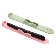 2 Pcs 6.9'' Silicone Pencil Holder with Strong Adhesive Grip Sleeve, Green/Pink picture