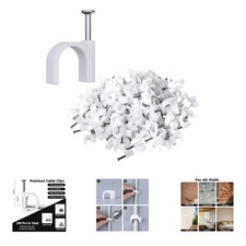 200 Pcs 7mm Cable Clips - Durable Nail-In Cord Clips for Clean Cable Management picture