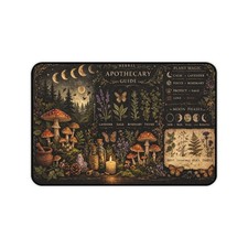 Vintage Apothecary Botanical Mushroom Desk Mat Gothic Cottagecore Mouse Pad picture