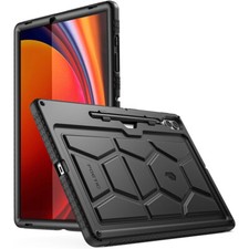 For Galaxy Tab S10 Plus S9 Plus Case With Pen Holder Poetic Silicone Cover Black picture