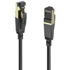 Hama 202002 00 RJ45 Network Cable, Cat 8 S/FTP Patch Cable 3m Black 1pc picture