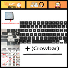 Replacement Keycaps for MacBook Air/Pro 13'' 15'' 14'' 16'' M2 M3 M4, Black Keys picture