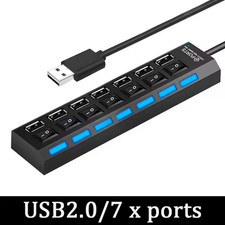 USB 3.0/2.0 Splitter Hub 4/7 Port Multi Expander with Power Switches for Laptop picture