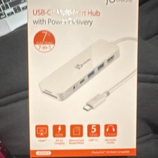j5create JCD371 7-in-1 USB-C Hub 4K HDMI Power Delivery Card Reader White picture