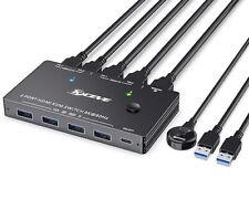 8K KVM HDMI Switch 2 Ports, KCEVE USB 3.0 KVM Switcher Box 3840x2160@120Hz picture
