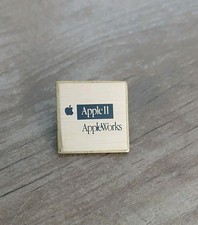 Vintage 1980's Apple Computer Pin, Apple II AppleWorks  (Office Suite Software) picture