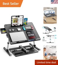 Versatile Foldable Laptop Desk with Storage Drawer - Ideal for Work and Study picture