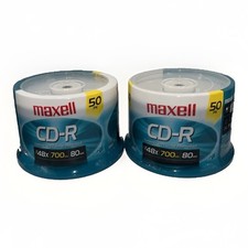 Maxell CD-R 700MB 80min 48x Blank Recordable Discs 100 Pack 2x 50pk Spindles NEW picture