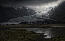 Landscape nature glacier clouds fjord mountains snowy Custom Gaming Mat Desk picture
