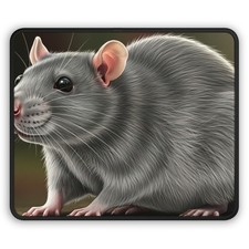 Cute Grey Rat Gaming Mouse Pad picture