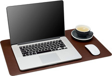 24x14-Inch Medium Office Writing Desk-Mat and Protector in Dark-Brown picture