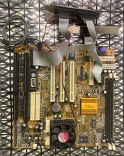 Vintage PCCHips M5998101235 ATX Motherboard w/ Intel Pentium MMX 150MHz CPU picture