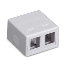 (5 PACK) - Black Box Keystone Value Line Surface 2-Port- White - Surface Mount picture