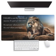 Majestic Lion Inspirational Large Mouse Pad, Motivational Quote Desk Mat picture