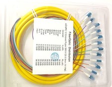 1M 12 Fiber LC/UPC 9/125 OS2 Single Mode Fiber Optic Pigtail 0.9mm Bundle -748 picture