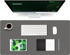 K KNODEL Leather Desk Mat, Large Office Desk Pad, Computer Desk Mat, GREY picture