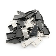 10PCS USB 2.0 Connector A Type Male 4 Pin Plug with Black Cover Set picture