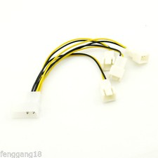 1pc 4-pin Power Molex (2 Wire Male Pin) to 4 x 3-Pin (Male) Y Fan Cable Adapter picture