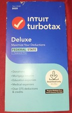 2025 TurboTax  DELUXE Federal & State Code Card NEW Sealed Retail Pack picture