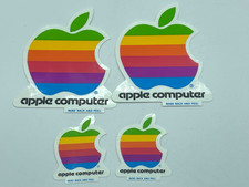 Vtg Original Apple Macintosh Computer Logo stickers Rainbow Decal 4