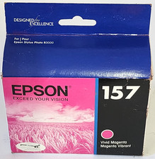 Epson 157 Vivid Magenta Ink Cartridge T157320 R3000 Genuine Sealed Box 2013 EXP picture