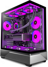 PC CASE 6 PWM ARGB Fans Pre-Installed, Mid-Tower Gaming PC Case, Panoramic Tempe picture