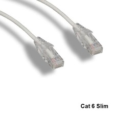 Kentek White 20ft Slim Cat6 UTP Ethernet Patch Cord OD 3.6MM 28AWG Clear Boot picture