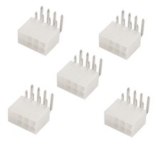 5 Pcs Beige 8 Pin Jack 90 Degree TX PCB Power Connector Adapter picture
