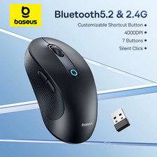 Baseus F02 Wireless Mouse Bluetooth 5.2 2.4G 4000DPI Silent Ergonomic Laptop PC picture
