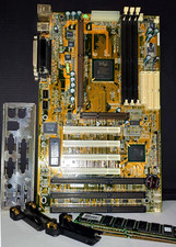 ECS P6EX-A+ REV 1.2A Slot1 Motherboard + 256 Mb Ram picture