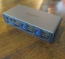 Unitek USB 3.0 DP HDMI 2 In 2 Out KVM Switch SJW-DKM202B 4K60Hz New Open Box picture
