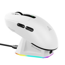White SM820 Wireless Gaming Mouse RGB Charging Dock 24000 DPI TriMode picture