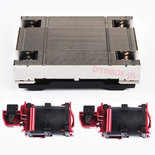 New Fo HP DL360 DL360p G9 Xeon CPU Kit Heatsink 734042-001 and 2 Fans 750688-001 picture