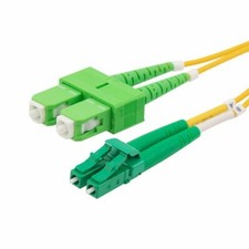 15 PACK LOT 5m LC(APC)-SC(APC) Duplex 9/125 OS2 Singlemode Yellow OFNR 16FT picture