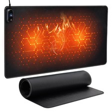 Heated Mouse Pad,Warm Desk Pad with 3 Levels Heating & Timed Auto ShutOff,PU ... picture