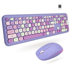 X9 Wireless Keyboard and Combo - 2.4G Colorful Purple Keyboard and Wireless -... picture