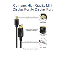 Moread Mini DP to DP Cable, 6 FT, Gold-Plated (4K@60Hz, 2K@144Hz) picture