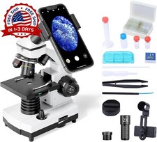 Microscopio con kit de portaobjetos para estudiantes laboratorio escolar en casa picture