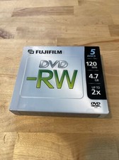 BRAND NEW Pack Of 5 DVD-RW Fujifilm Discs Disks DVDs 120 Min 4.7GB Jewel Cases picture