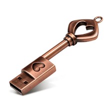 Metal Love Heart Key Pen U Disk USB 2.0 Flash Drive 2GB -512GB Memory PenDrive picture
