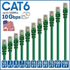 CAT 6 Ethernet Cable Lan Network CAT6 Internet Modem Green RJ45 Patch Cord LOT picture