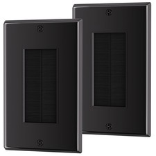 2 PCS Brush Wall Plate Single Gang Cable Pass Through Low Voltage Wires Black picture